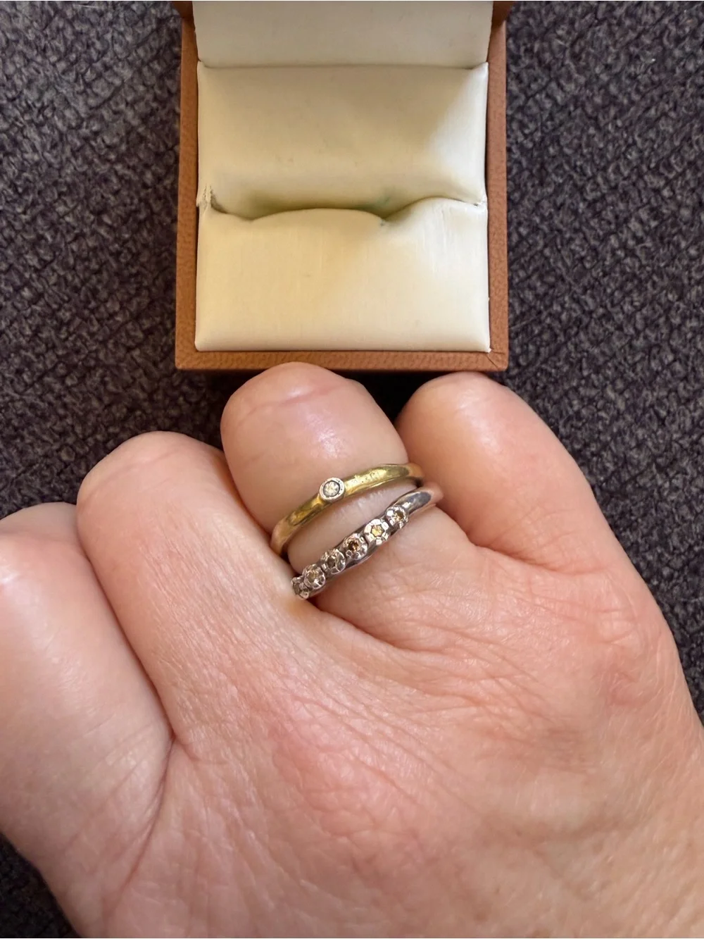 Rosa Maria Bronze and Grey Diamond Ring - Picture 6 of 7